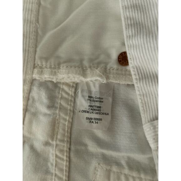 J.Crew Stretch White Corduroy Pants Women 31 Slim Fit Ankle Casual Preppy - Picture 9 of 9